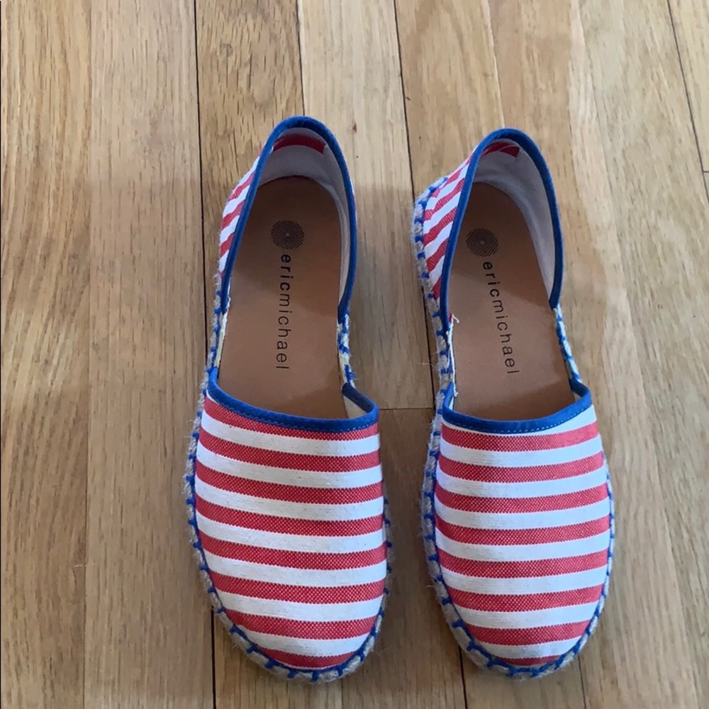 Eric Michael red white & blue espadrille flats, 38